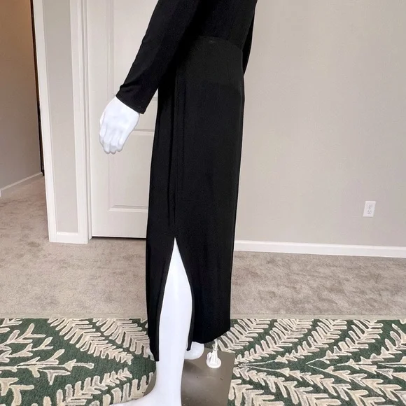 J. Jill Black Midi Skirt w/ Modest Knee High Slit - Picture 5 of 6